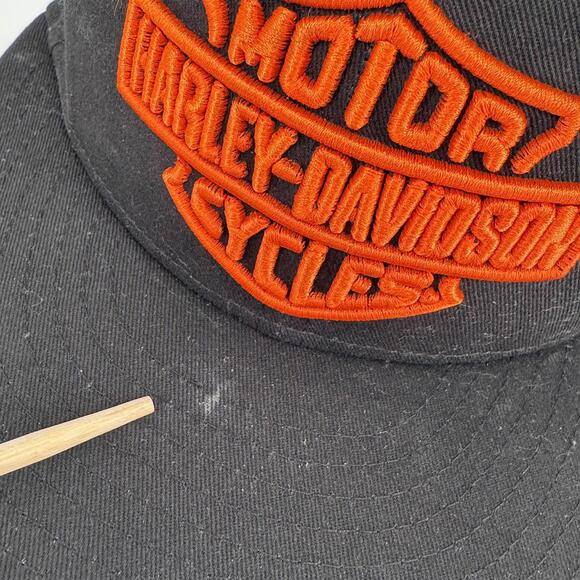 Harley-Davidson Hat Cap Fitted Mens 7 3/8 Black 59FIFTY Logo Flames Underbrim - Picture 9 of 12